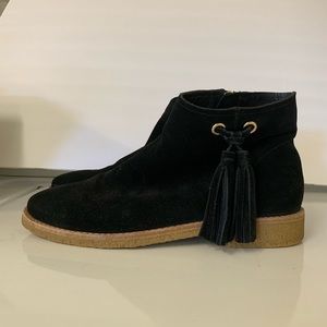 Sz 7 Kate Spade EUC Bellamy Suede Tassel Ankle Booties